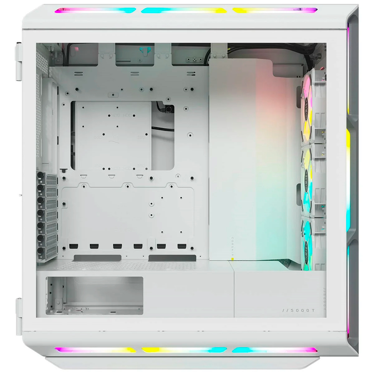 Caixa ATX Corsair iCUE 5000T RGB Tempered Glass Branca 3